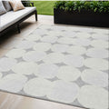 5 X 8 Gray And Beige Abstract Washable Indoor Outdoor Area Rug