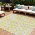 9 X 12 Yellow And Gray Geometric Washable Indoor Outdoor Area Rug