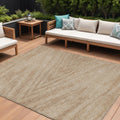 9 X 12 Khaki And Brown Abstract Washable Indoor Outdoor Area Rug