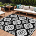 8 X 10 Black Medallion Washable Indoor Outdoor Area Rug