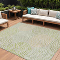 10 X 14 Artichoke Green And Brown Geometric Washable Indoor Outdoor Area Rug