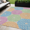 5 X 8 Purple Green And Aqua Geometric Washable Indoor Outdoor Area Rug
