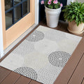 3 X 5 Gray And Taupe Geometric Washable Indoor Outdoor Area Rug