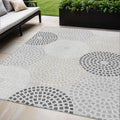 5 X 8 Gray And Taupe Geometric Washable Indoor Outdoor Area Rug