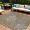 9 X 12 Taupe Beige And Green Geometric Washable Indoor Outdoor Area Rug