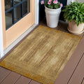 3 X 5 Copper And Brown Striped Washable Indoor Outdoor Area Rug