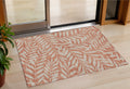 3 X 5 Salmon And Gray Floral Washable Indoor Outdoor Area Rug