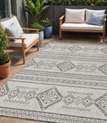 5 X 8 Beige And Brown Southwestern Washable Indoor Outdoor Area Rug