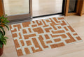 3 X 5 Terra Cotta And Gray Abstract Washable Indoor Outdoor Area Rug