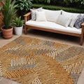 9 X 12 Orange Beige And Gray Floral Washable Indoor Outdoor Area Rug