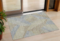 3 X 5 Taupe Gray And Beige Floral Washable Indoor Outdoor Area Rug