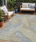 5 X 8 Taupe Gray And Beige Floral Washable Indoor Outdoor Area Rug