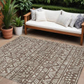 10 X 14 Brown And Beige Southwestern Washable Indoor Outdoor Area Rug