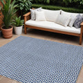8 X 10 Navy Blue And Gray Geometric Washable Indoor Outdoor Area Rug