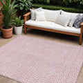 10 X 14 Pink And Silver Geometric Washable Indoor Outdoor Area Rug