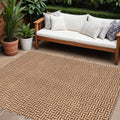 10 X 14 Copper And Beige Geometric Washable Indoor Outdoor Area Rug