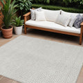10 X 14 Taupe And Silver Geometric Washable Indoor Outdoor Area Rug
