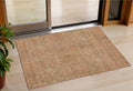 3 X 5 Copper Brown And Beige Geometric Washable Indoor Outdoor Area Rug