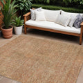 9 X 12 Copper Brown And Beige Geometric Washable Indoor Outdoor Area Rug