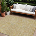 10 X 14 Gold And Beige Geometric Washable Indoor Outdoor Area Rug