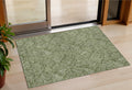 3 X 5 Olive Green And Light Green Floral Washable Indoor Outdoor Area Rug
