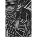 10 X 14 Black And Gray Geometric Washable Indoor Outdoor Area Rug