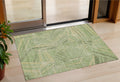 3 X 5 Green And Olive Green Geometric Washable Indoor Outdoor Area Rug