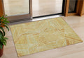 3 X 5 Gold Copper And Brown Geometric Washable Indoor Outdoor Area Rug