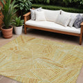 9 X 12 Gold Copper And Brown Geometric Washable Indoor Outdoor Area Rug
