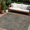 8 X 10 Brown Black And Gray Geometric Washable Indoor Outdoor Area Rug