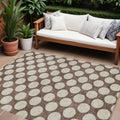 8 X 10 Brown And Beige Polka Dot Washable Indoor Outdoor Area Rug