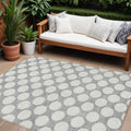 10 X 14 Gray And Silver Polka Dot Washable Indoor Outdoor Area Rug