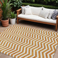 8 X 10 Orange And Beige Chevron Washable Indoor Outdoor Area Rug