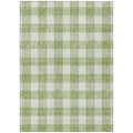 3 X 5 Artichoke Green And Gray Plaid Washable Indoor Outdoor Area Rug