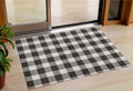 3 X 5 Black And Gray Plaid Washable Indoor Outdoor Area Rug