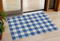 3 X 5 Navy Blue And Gray Plaid Washable Indoor Outdoor Area Rug