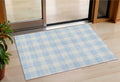 3 X 5 Sky Blue And Gray Plaid Washable Indoor Outdoor Area Rug