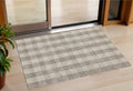 3 X 5 Beige And Brown Plaid Washable Indoor Outdoor Area Rug
