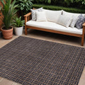 8 X 10 Chocolate And Black Geometric Washable Indoor Outdoor Area Rug