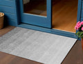 3 X 5 Gray And Light Gray Ombre Washable Indoor Outdoor Area Rug