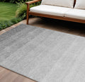 9 X 12 Gray And Light Gray Ombre Washable Indoor Outdoor Area Rug