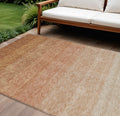 8 X 10 Copper And Beige Ombre Washable Indoor Outdoor Area Rug
