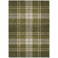 3 X 5 Olive Green Gold And Brown Plaid Washable Indoor Outdoor Area Rug