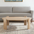 48 Natural Solid Wood Oval Coffee Table