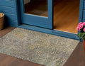 3 X 5 Gold And Gray Abstract Washable Indoor Outdoor Area Rug
