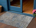 3 X 5 Silver Blue And Brown Abstract Washable Indoor Outdoor Area Rug
