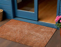 3 X 5 Copper Brown And Beige Abstract Washable Indoor Outdoor Area Rug