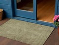 3 X 5 Green Beige And Brown Abstract Washable Indoor Outdoor Area Rug
