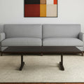 55 Dark Brown Solid Wood Double Pedestal Coffee Table