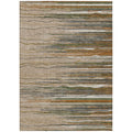 8 X 10 Taupe Copper And Green Striped Washable Indoor Outdoor Area Rug